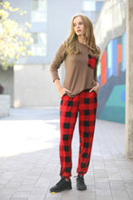 Load image into Gallery viewer, SI-21625 2pc Christmas Plaid Loungewear Set: BLACK-124077 / XL
