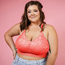 Load image into Gallery viewer, Juliette Deluxe Racerback Lace Bralette - Coral
