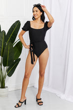 Load image into Gallery viewer, Salty Air Puff Sleeve One-Piece (Black)
