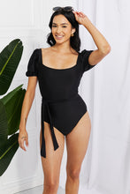Load image into Gallery viewer, Salty Air Puff Sleeve One-Piece (Black)

