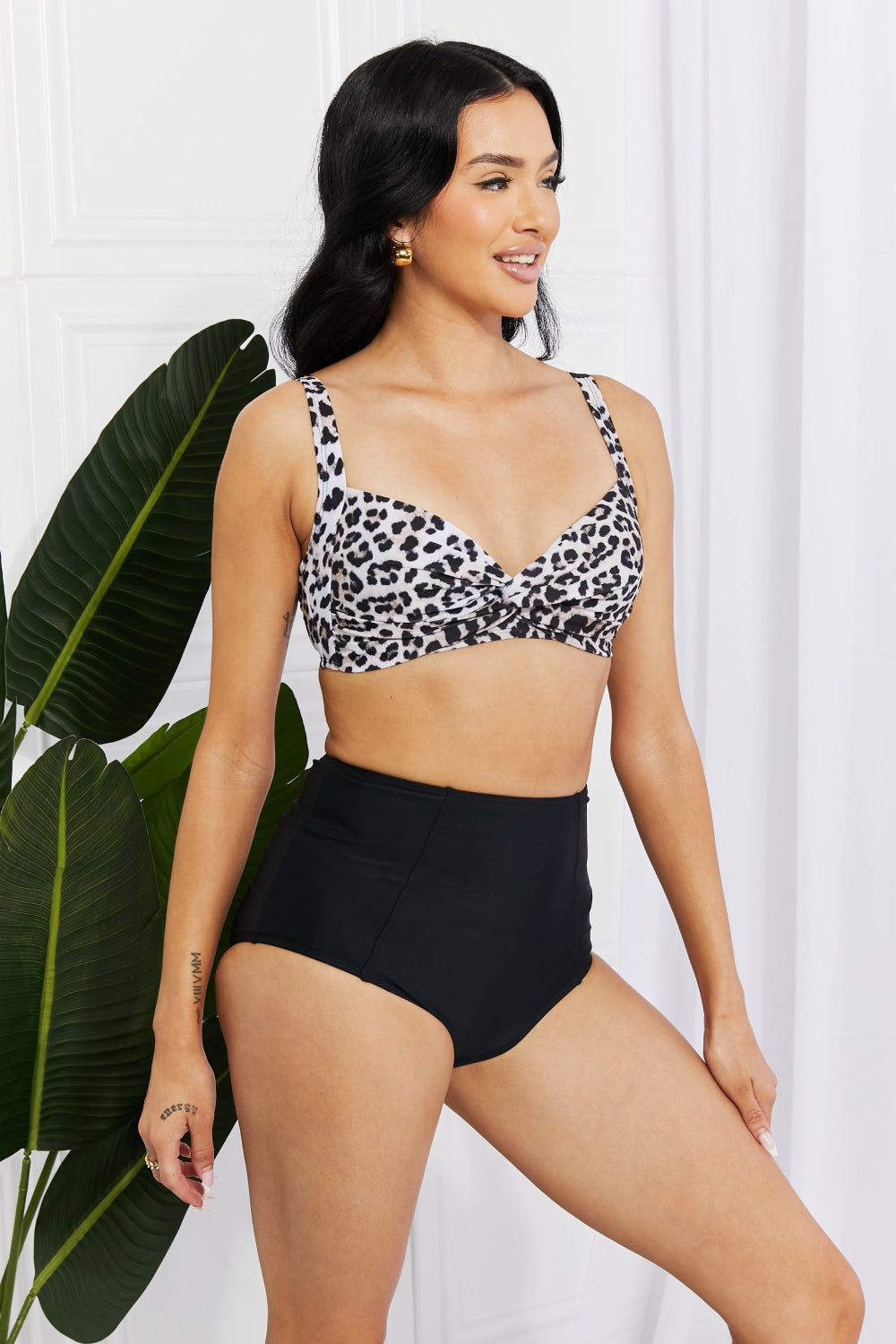 Take A Dip Twist High-Rise Bikini (Leopard)