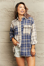 Load image into Gallery viewer, Plaid Dropped Shoulder Shirt Jacket
