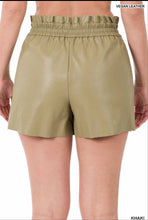 Load image into Gallery viewer, Khaki Faux Leather Shorts
