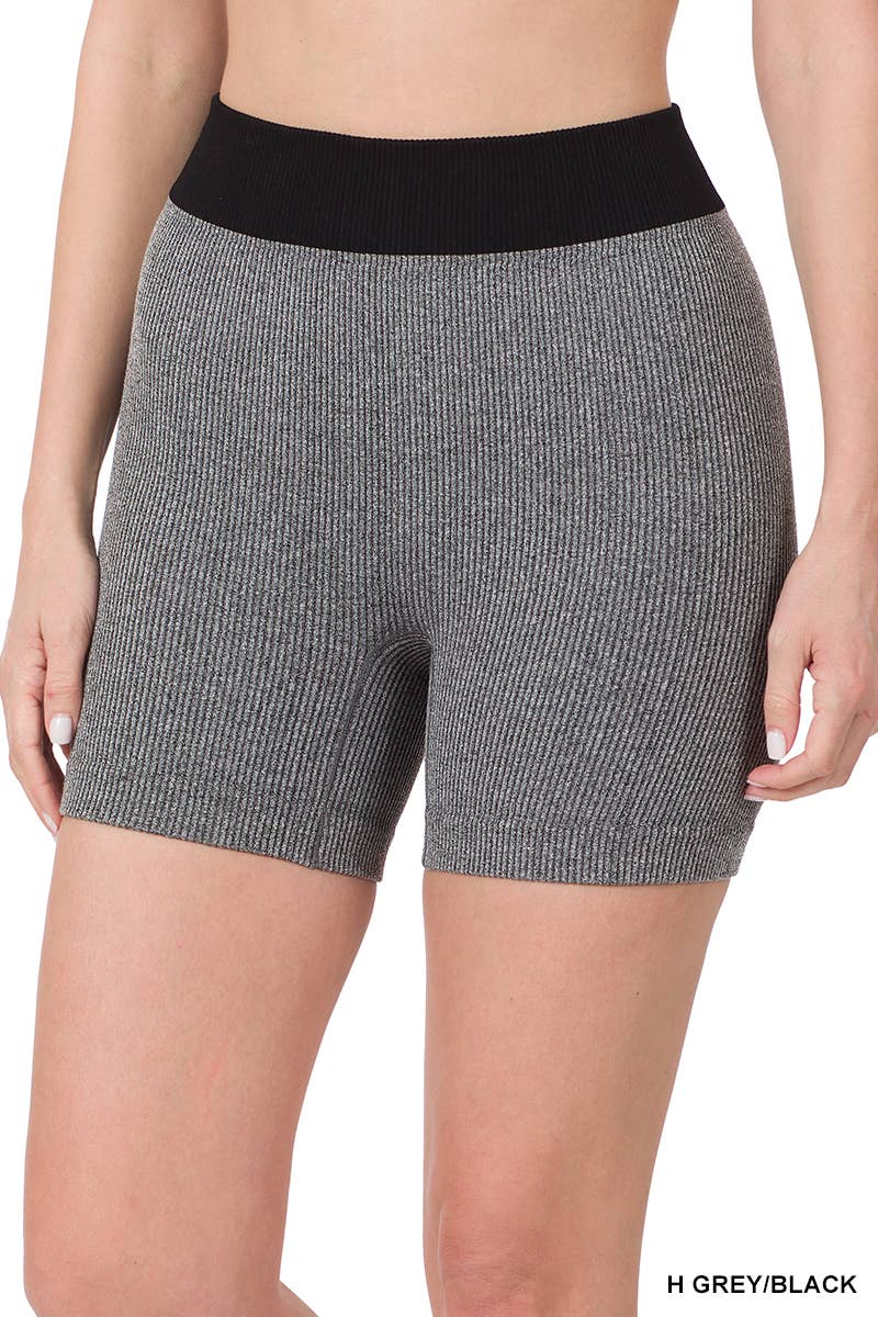 *STEAL!* Essential Ribbed Shorts (Grey)