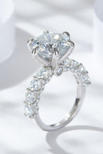 Load image into Gallery viewer, Say I Do 3-Carat Moissanite Platinum-Plated Side Stone Ring
