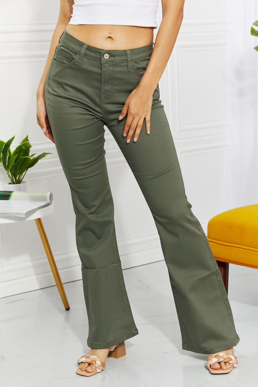 Clementine Bootcut Jeans (Olive)