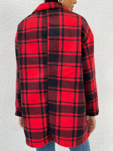 Load image into Gallery viewer, Plaid Lapel Collar Coat with Pockets
