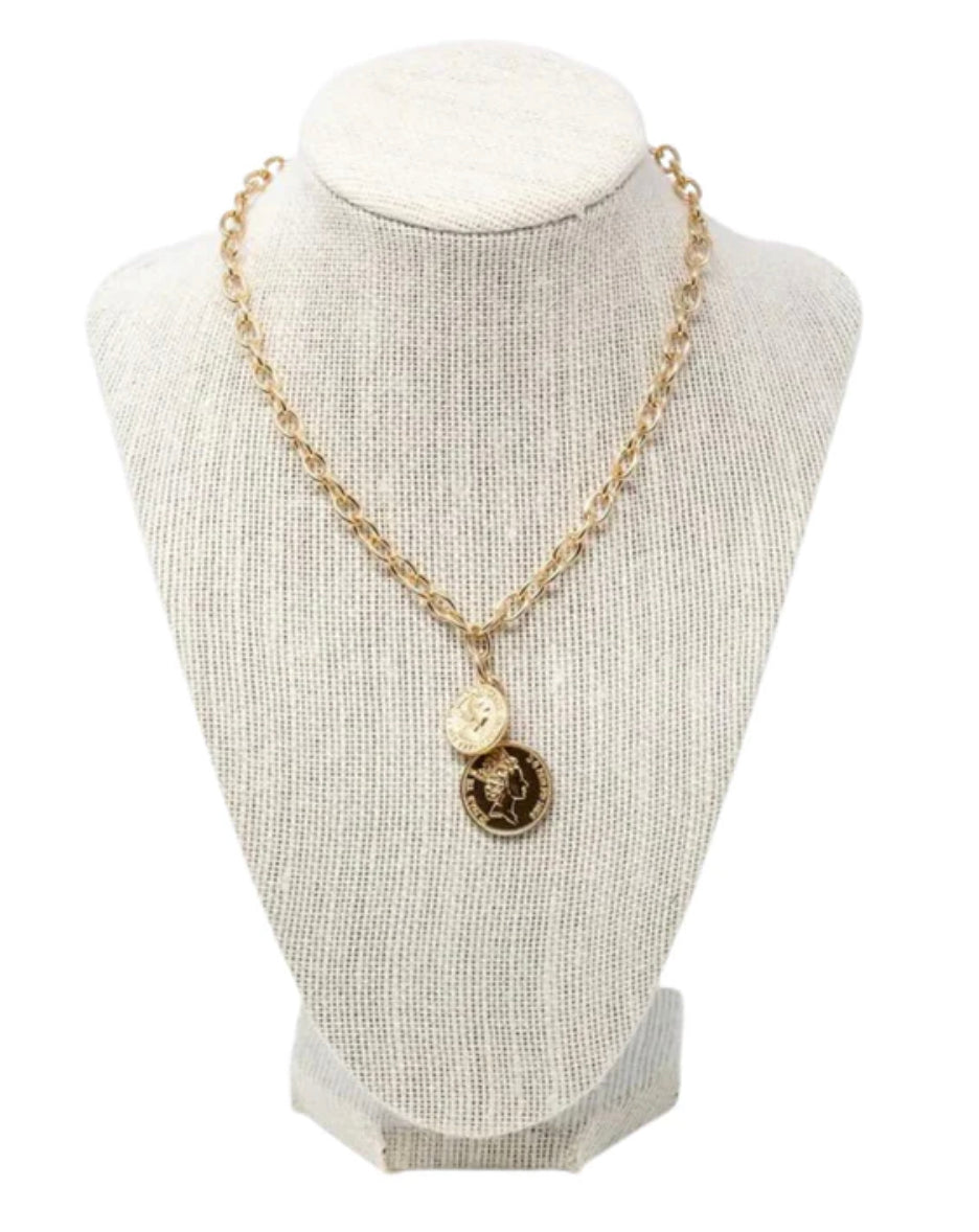 Double Royalty Coin Necklace